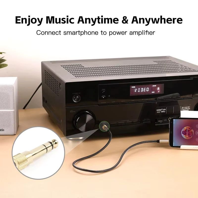 liulz Audio-Adapter 6,35 mm Klinkenstecker auf 3,5 mm Klinkenbuchse mit Vergoldung für Kopfhörer und Mikrofon AUX - Bild 3