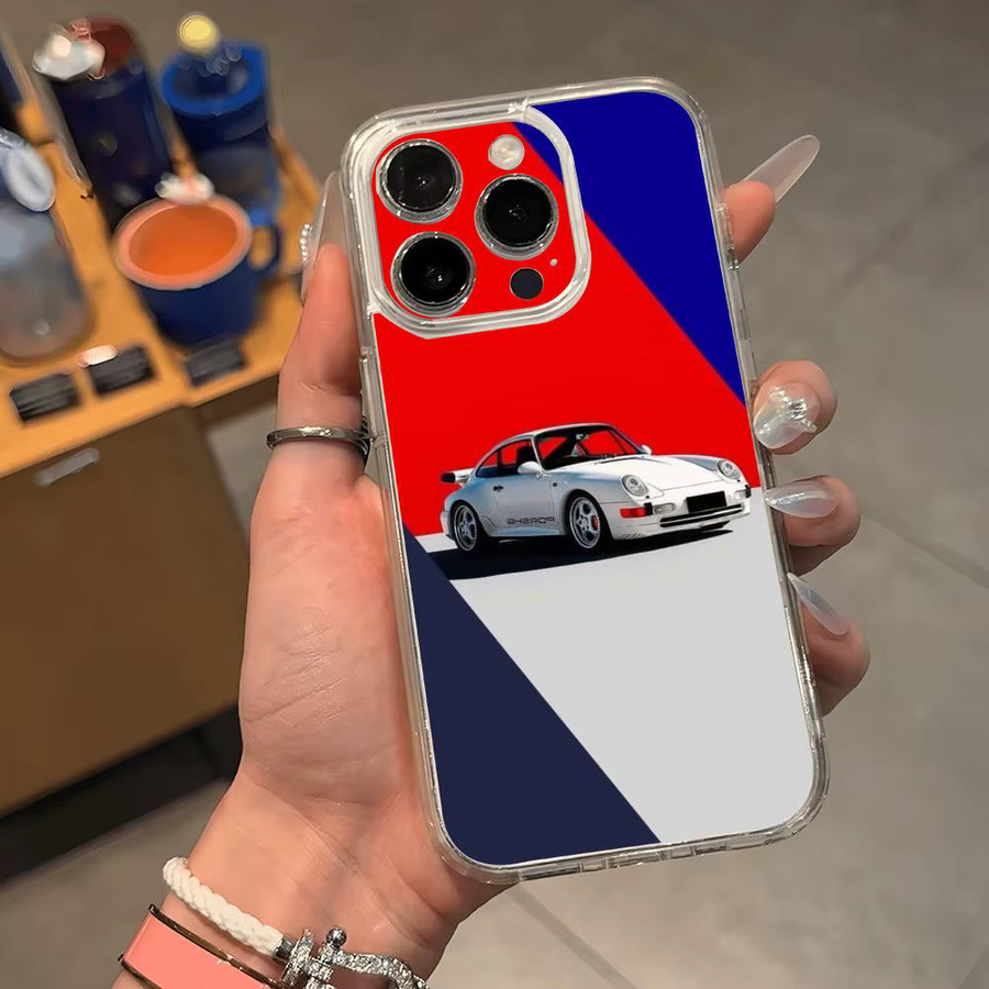 Porsche Cartoon Handyhülle für iPhone 17/16/15/14/13/12/11 Pro Max – Transparente TPU MagSafe Hülle mit Linsenschutz und schlankem Design - Bild 3