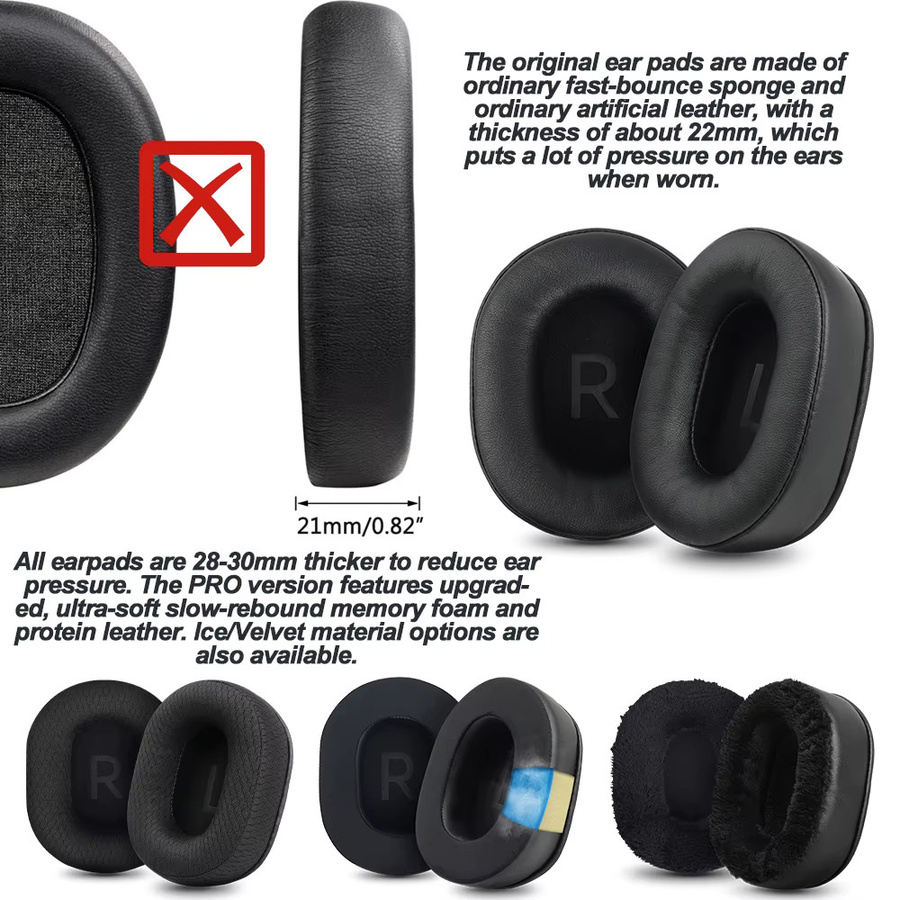 AKG Ersatz-Ohrpolster aus Proteinleder in Schwarz für K361, K361BT, K371 und K371BT mit Memory Foam - Bild 2