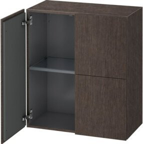 Duravit L-Cube Halbhochschrank mit 2 Türen, Farbe Eiweiß dunkel gebürstet, B/T/H: 70 x 36,3 x 80 cm - Bild 1