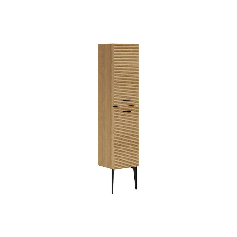 Badschrank Sarone von Vente-unique in Naturfarben Hell mit Soft-Close-Türen und Regalfächern, B/T/H: 35 x 30 x 140 cm - Bild 2