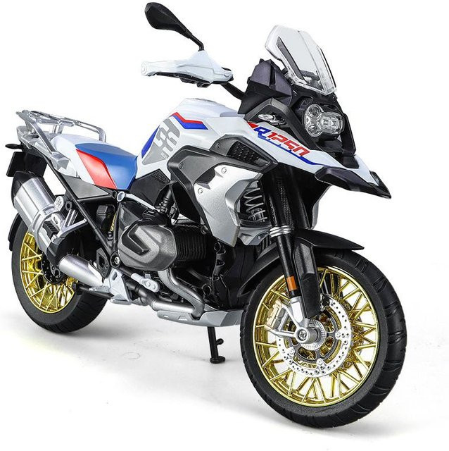 Fourall- Model Cars BMW R1250 GS ADV Rennmotorrad, Diecasts, Weiß, mit Licht - Bild 1