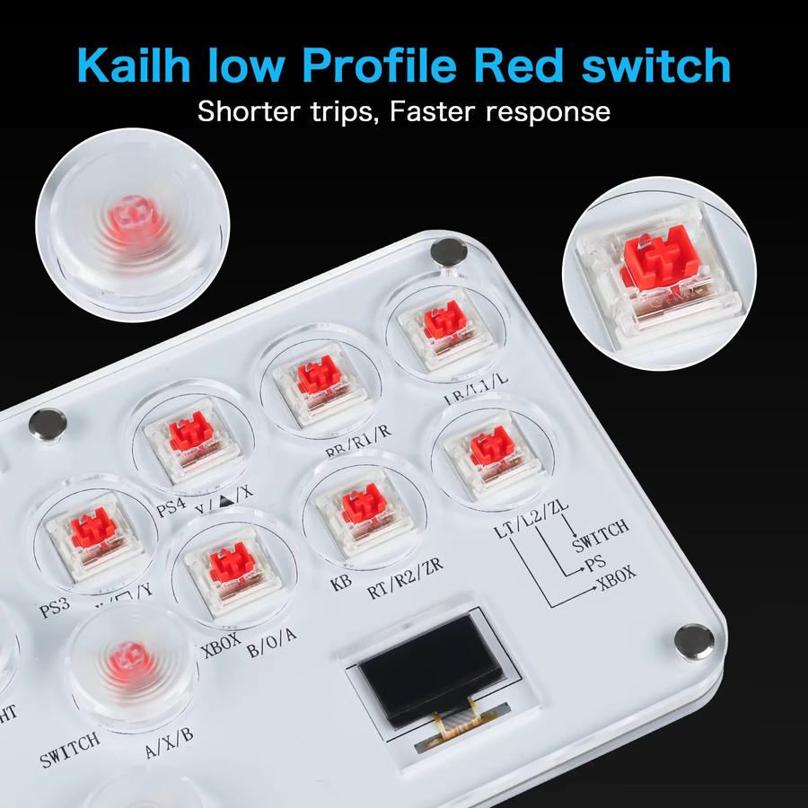 Ammtoo Arcade Joystick Hitbox Hebelloser Controller für PC, PS4, PS5 und Nintendo Switch in Weiß - Bild 4