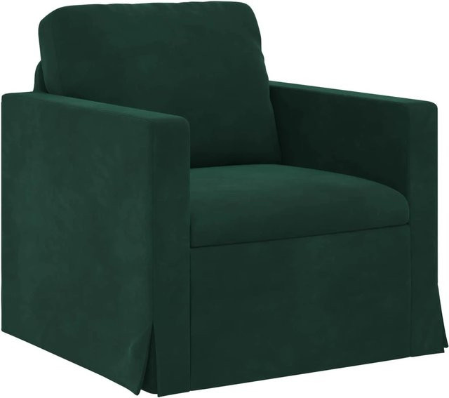 vidaXL Sofa in Dunkelgrün aus Samt, modern, B/T/H: 78 x 78 x 80 cm - Bild 1
