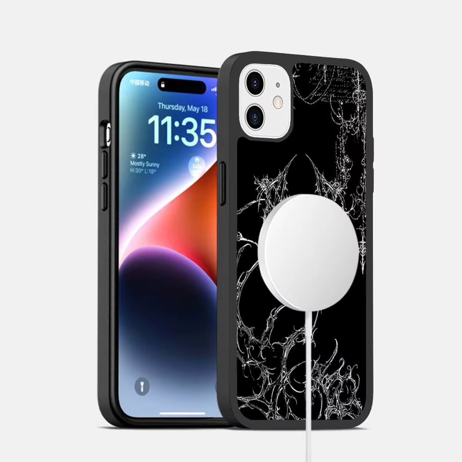 Magnetische Handyhülle Gotisches Cyber Sigil Kreuz für Apple iPhone 16 15 14 13 12 11 Pro Max Plus in Schwarz - Bild 5