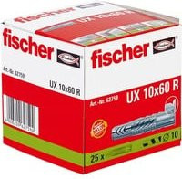 Fischer Universaldübel UX 10 x 60 R aus Nylon in Grau, 25 Stück - Bild 1