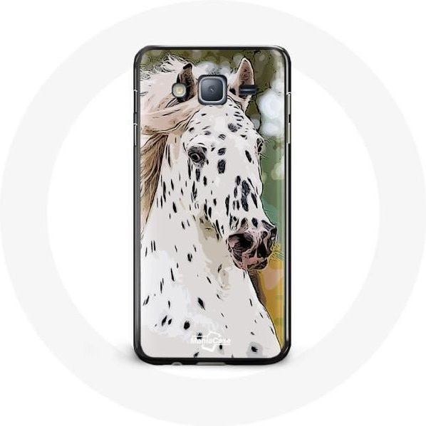 Handyhülle für Samsung Galaxy J7 2016 mit weißem Appaloosa Pferdemotiv in Weiß - Bild 1