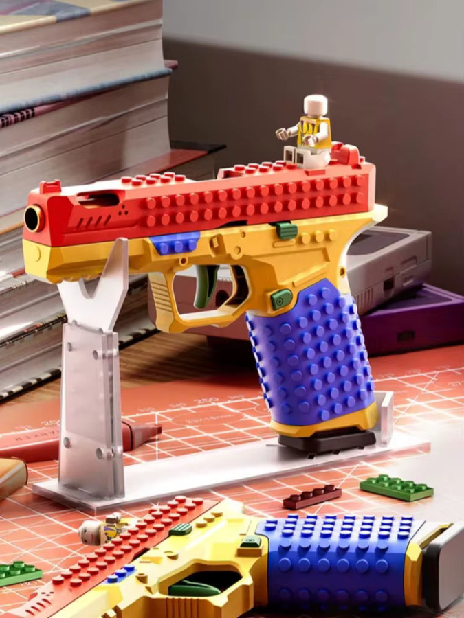 JONCELY Baustein-Spielzeuggewehr, mit weichen Kugeln, Hülsenauswurf, Blowback-Funktion - Bild 1