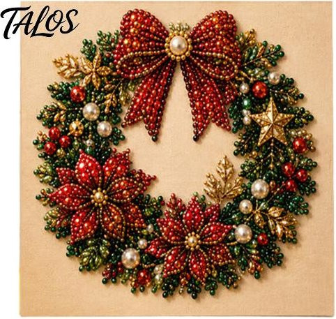 Weihnachts-Kunstset Malerei mit Kunstperlen, Bastelset, Niedlicher Weihnachtsmann - Bild 1