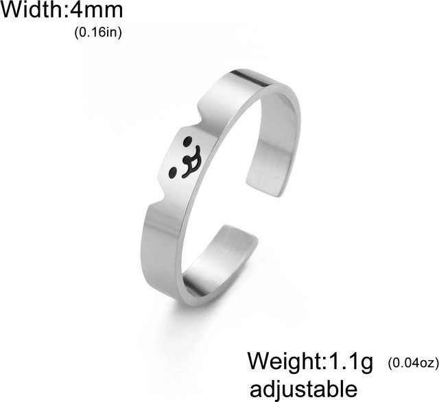 Ring Edelstahl, grau, verstellbar, Unisex - Bild 1