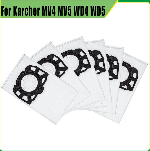 Kärcher Einweg Müllbeutel und Filtertücher für WD4 WD5 MV4 MV5 MV6 WD5 Premium WD6 Staubsauger in Weiß - Bild 1