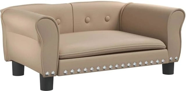 vidaXL Hundebett Sofa in Cappuccino-Braun aus Kunstleder, B/T/H: 70 x 45 x 30 cm - Bild 1