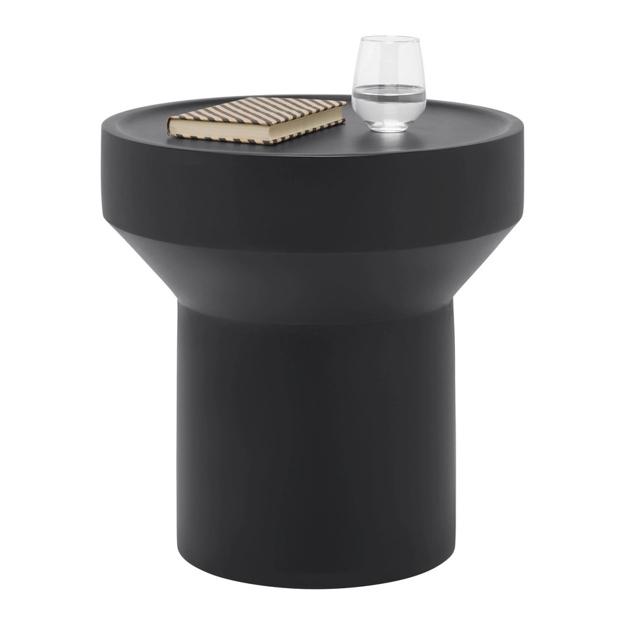 Premium Living Beistelltisch Gradino Schwarz aus Mango Holz mit runder Platte - Bild 2