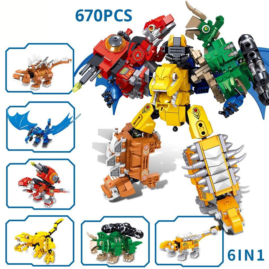 Affenmann Dinosaurier Mecha Drachengemeinde Bausteine Set 670 Stück - Bild 1