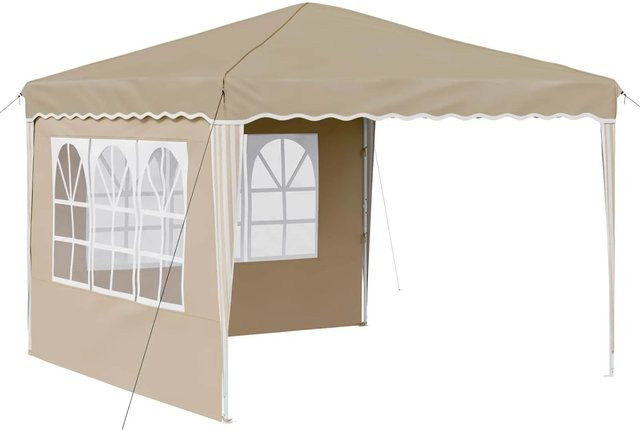 vidaXL Pop-up Partyzelt in Beige aus Polyester und Metall, B/T/H: 288 x 288 x 245 cm - Bild 1