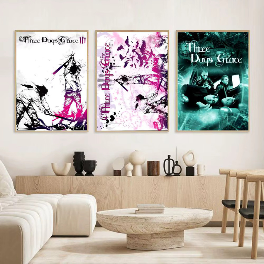 T-Three D-days Grace Poster Moderne Wandkunst als abstrakter Wandaufkleber in Schwarz und Mehrfarbig aus Papier - Bild 3
