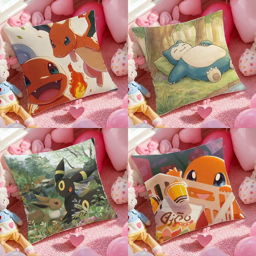 Bandai Pokemon Leafeon Anime Plüsch-Kissenbezug, quadratisch, Multicolour, Breite: 30 cm, Höhe: 30 cm - Bild 1