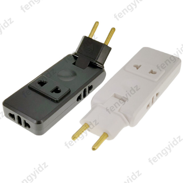 Fengyidz 4-in-1 Reiseadapter für EU-Stecker Schwarz mit faltbarer Bauweise für Deutschland, Frankreich und Spanien sowie US zu EU Konverter - Bild 1
