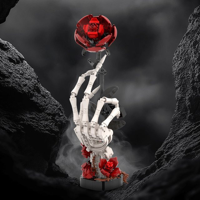 wishiot Skeleton Hand Rose Modell, Bausteine, 357 Teile - Bild 1