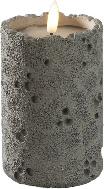 Konstsmide LED-Kerze in Betonoptik für Innen, Grau, Durchmesser: 8 cm, Höhe: 12 cm - Bild 1