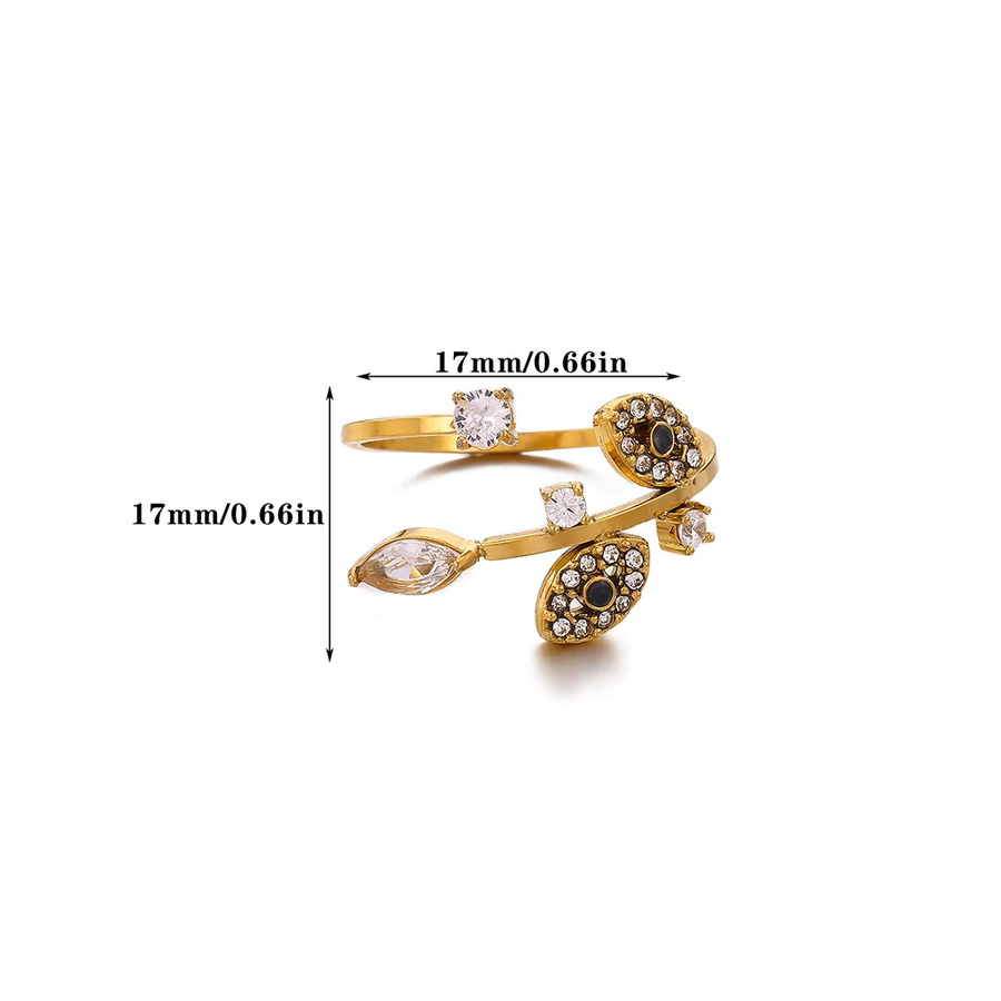 ETCAVCE Ring, Edelstahl, Gold, Zirkonia, Damen - Bild 2