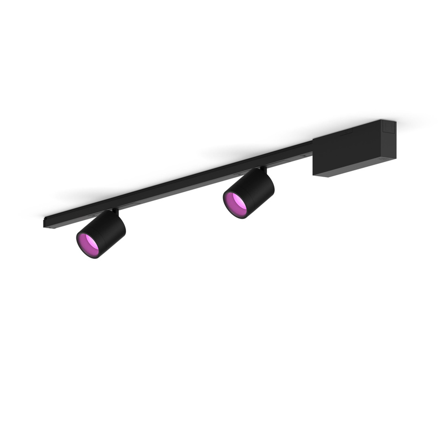 Philips Hue Perifo Basis-Set Gerade Deckenleuchte in Schwarz mit 2 Spots - Bild 1