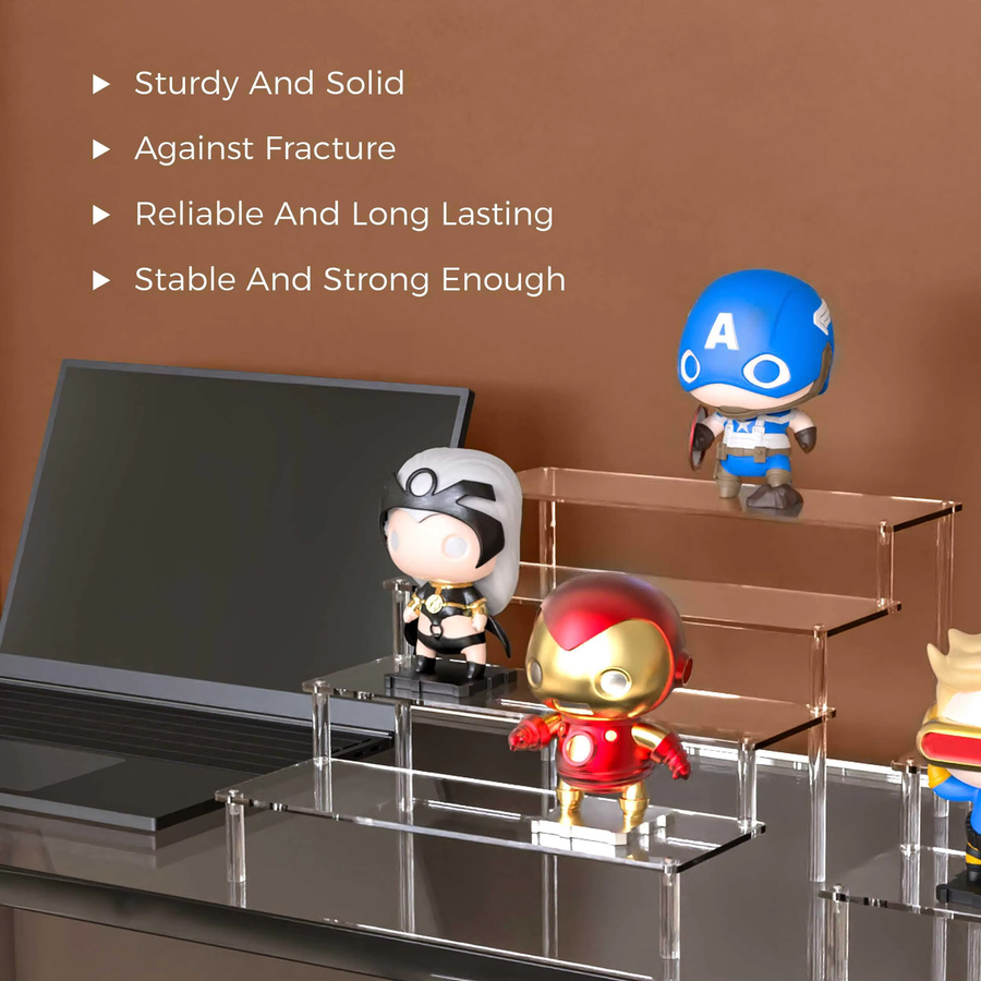 Transparenter Acryl-Präsentationsständer mit 1 bis 5 Etagen als Display-Riser-Rack für Cupcakes, Parfüm, Puppen und Sammlerfiguren wie Amiibo oder Funko POP - Bild 2