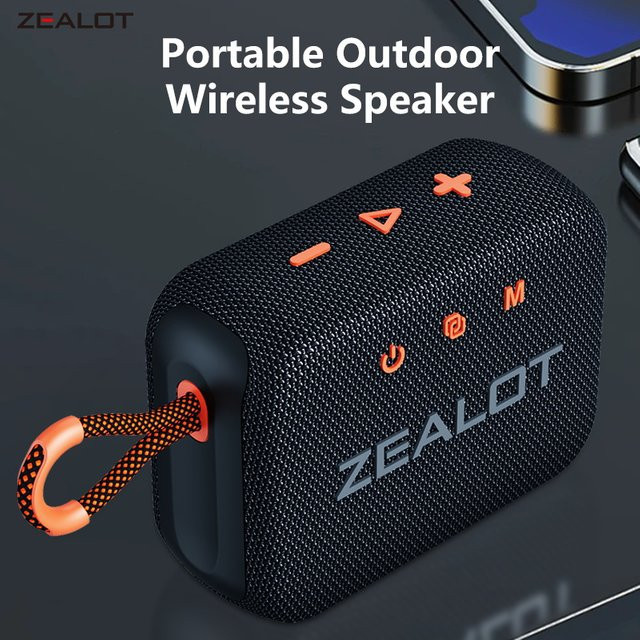 Zealot S75 Tragbarer Bluetooth Lautsprecher mit 10 W Subwoofer, Wasserdicht IPX6, 3000 mAh, Schwarz oder Gelb - Bild 1