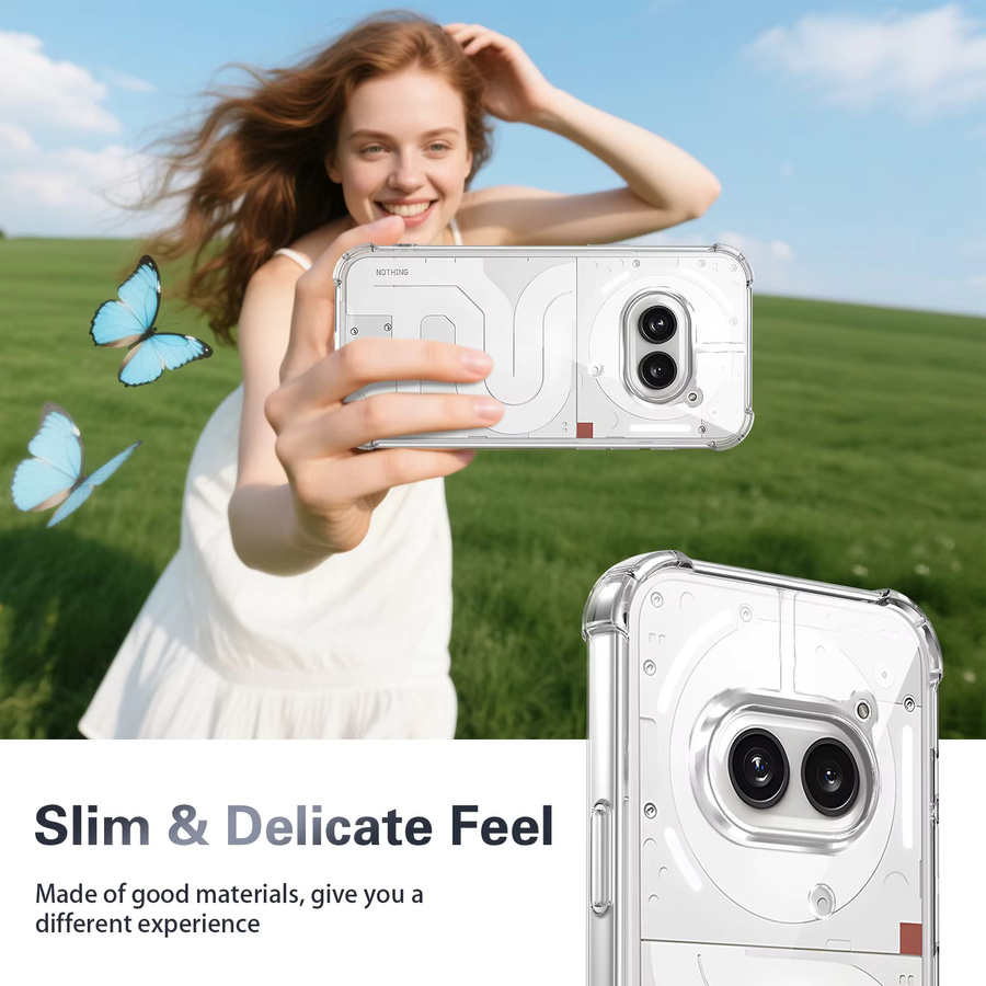 Transparente Nothing Phone 2A Plus Hülle mit stoßfestem Silikon-Stoßfänger und Airbag-Rückseite für Nothing Phone 2A - Bild 2