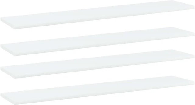 vidaXL Bücherregal-Bretter aus Holzwerkstoff, 4 Stück, Weiß, B: 100 cm, T: 20 cm, H: 1,5 cm - Bild 1