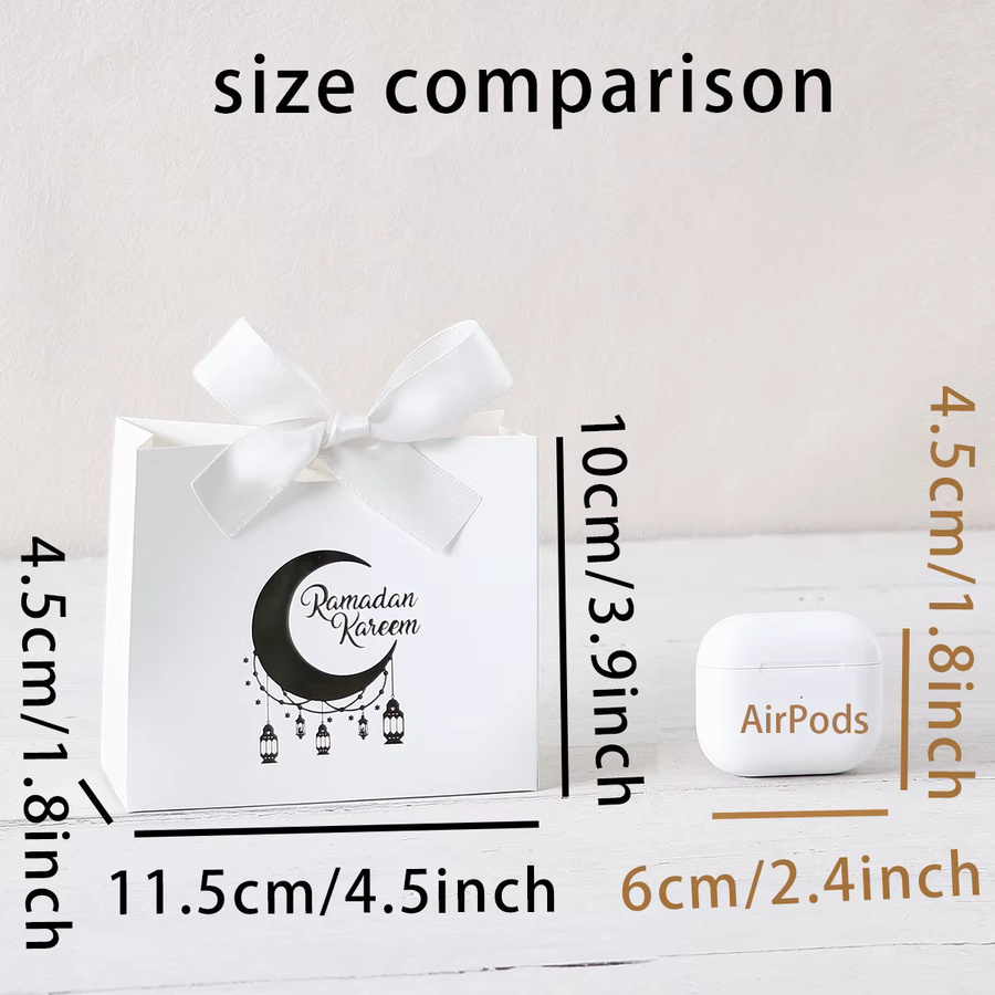 5 Stück Mini-Deluxe-Eid-Geschenkboxen aus Papier in Gold und Grün mit Laternen- und Mondmotiven für Süßigkeiten - Bild 5