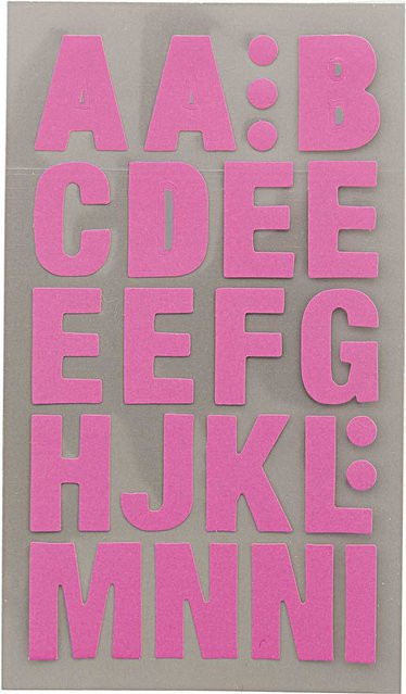 Rico Design Paper Poetry Office Sticker Buchstaben in Neonpink, 4 Bogen - Bild 1
