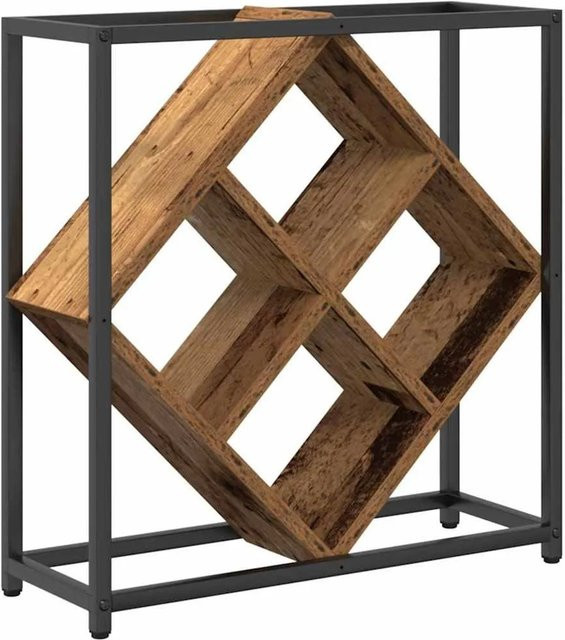 vidaXL Weinregal aus Altholz in Braun, B/T/H: 51 x 18 x 52,5 cm - Bild 1