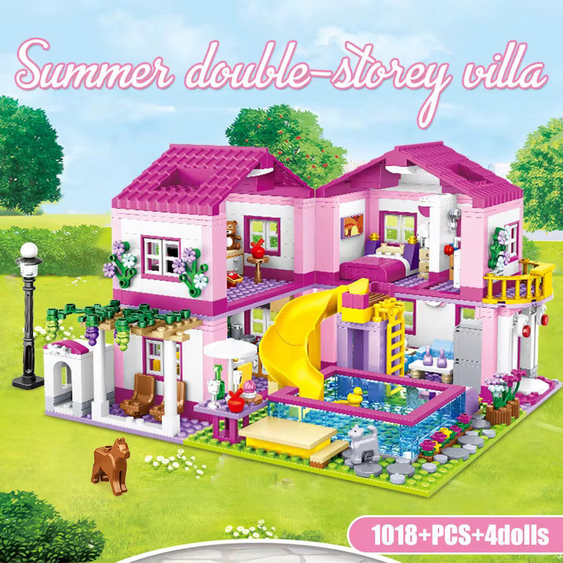 ZKZC Stadt zweistöckige Villa Haus Bausteine, 1018 Teile - Bild 2