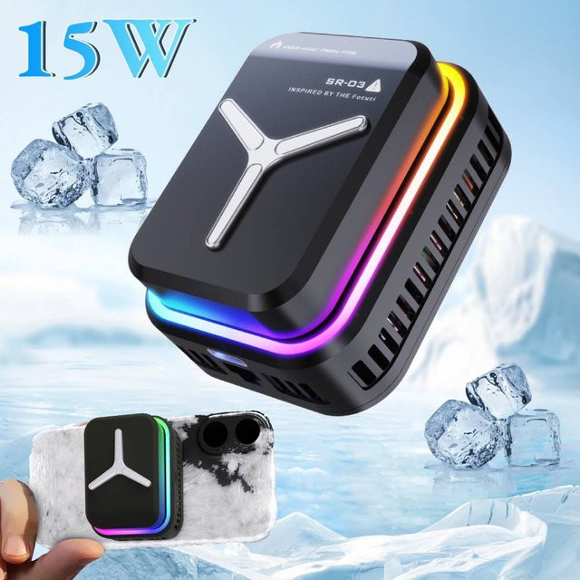 AMORUS Magnetischer Smartphone-Kühler mit 15W Halbleitertechnologie, RGB-Beleuchtung und Rückenclip für Gaming-Smartphones in Schwarz oder Weiß - Bild 1