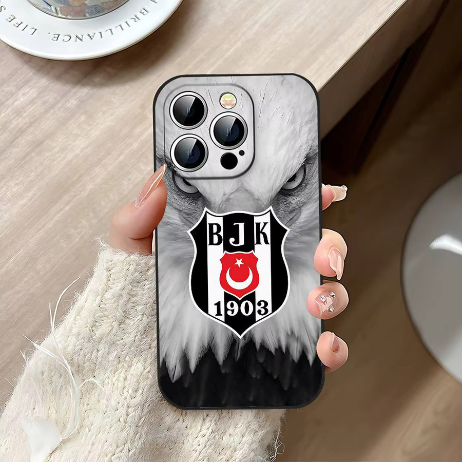 B-Besiktas B-BJK Logo Handyhülle in Schwarz für iPhone 17, 16, 15, 14, 13, 11 Pro Max, Plus, X, XR, XS Max und 13 Mini - Bild 3