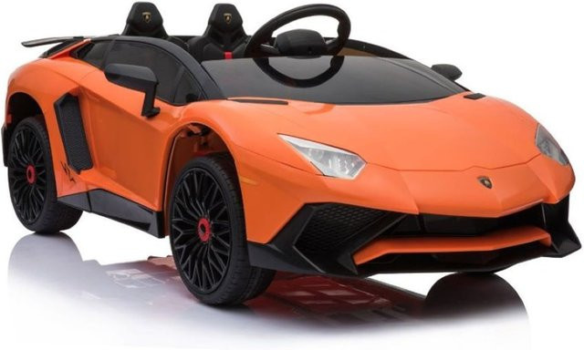 ES-Toys Lamborghini Elektroauto Kinderauto mit EVA-Reifen und Kunstledersitz orange - Bild 1