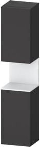 Duravit Hochschrank Qatego in Schwarz Matt mit Glastüren und LED-Beleuchtung, B/T/H: 40 x 36 x 176 cm - Bild 1
