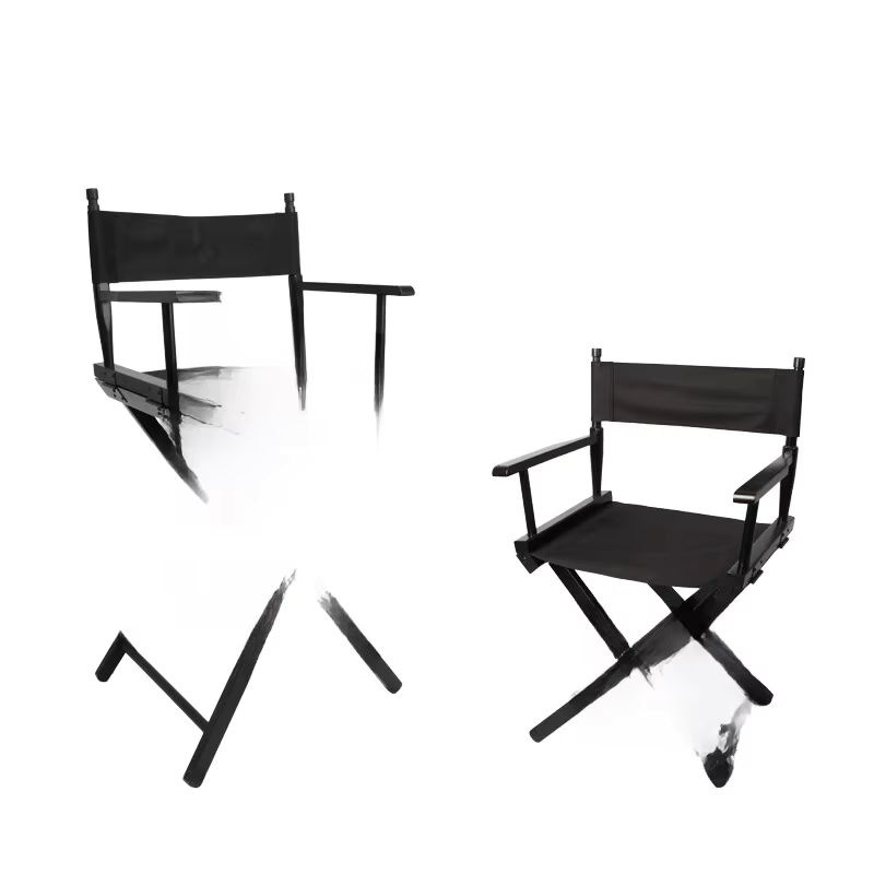 Selens Klappbarer Regiestuhl aus Massivholz mit Leinwand in Schwarz, B/H: 90 x 118 cm - Bild 6