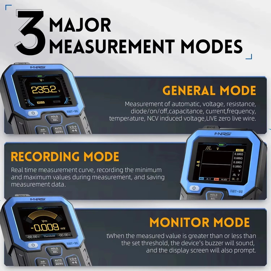 FNIRSI DMT-99 Digitales Multimeter mit 9999 Anzeigen Präzisionsmessgerät für die automatische Messung und elektronische Reparaturwerkzeuge - Bild 3