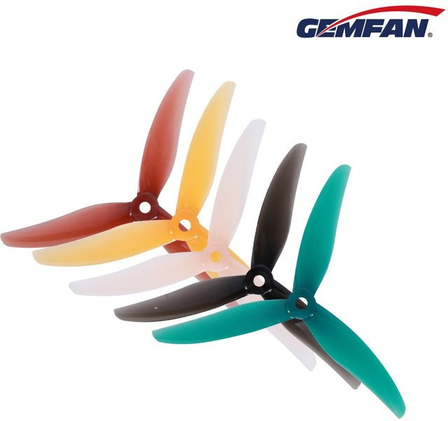 Gemfan Freestyle 4S 3-Blatt-Propeller 5136 in Gelb, 2 Paar für FPV RC-Drohnen - Bild 1