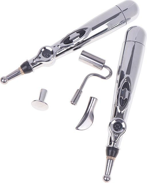 Elektronischer Akupunktur-Massage-Stift, Silber, Unisex - Bild 1