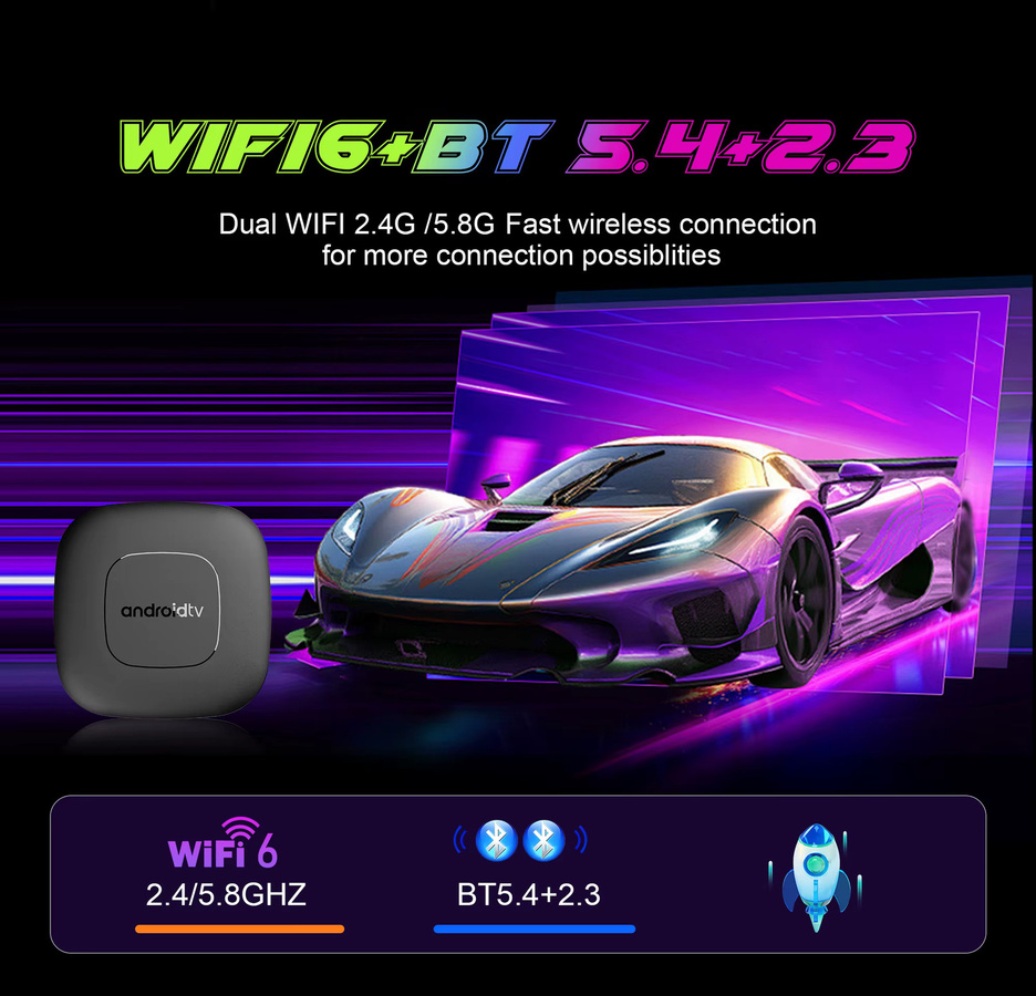 Mortal T1 Android 16 TV-Box RK3518 in Schwarz mit 128 GB Speicher, 4K HDR, Sprachsteuerung, Google Chromecast, Dual-WiFi und 6 USB 3.0-Anschlüssen - Bild 3