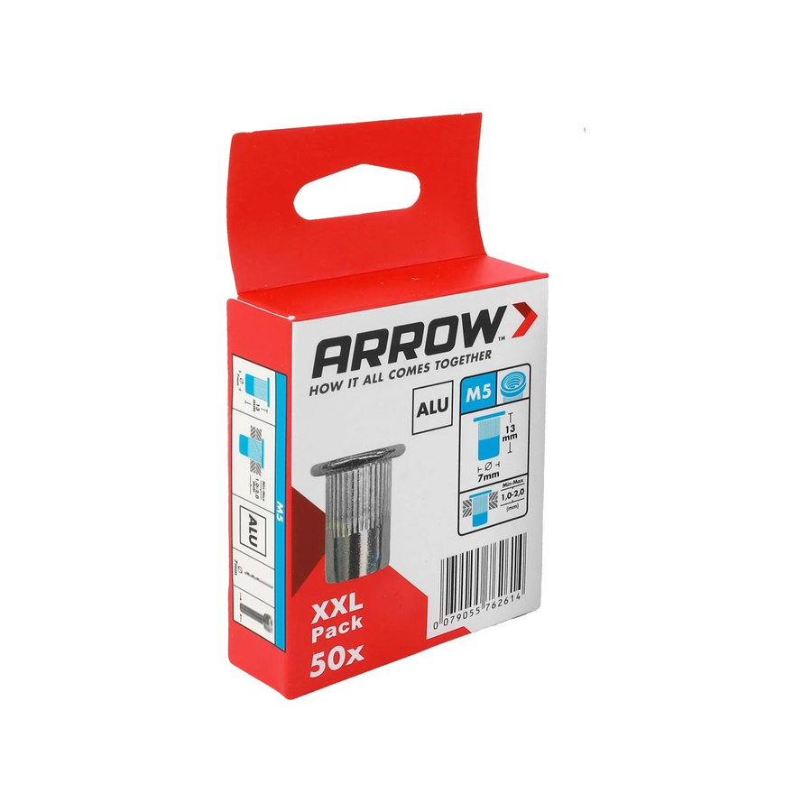 Arrow Nietmutter RN M5 aus Aluminium Ø 7 mm x 13 mm, 50 Stück - Bild 2