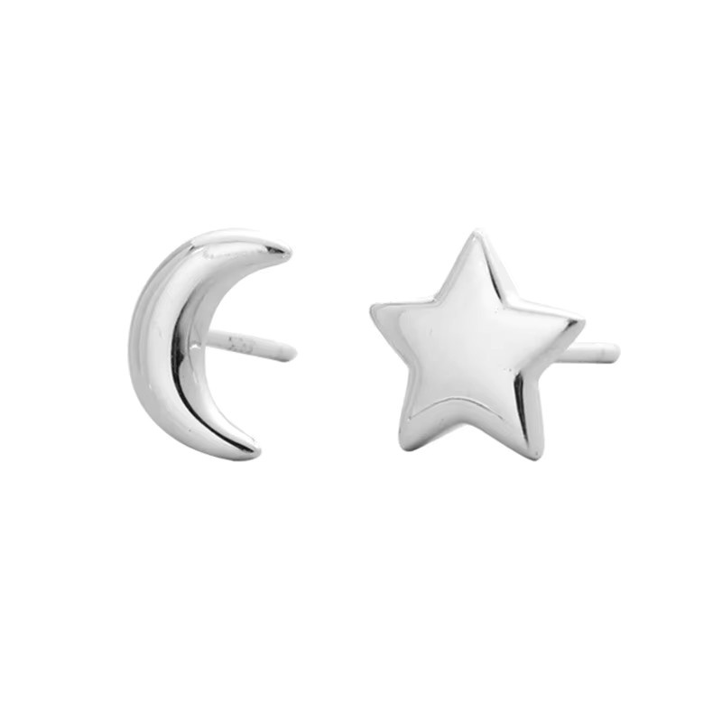 Ohrstecker GaGa-Duck, 925 Silber, Mond und Stern, Damen - Bild 3