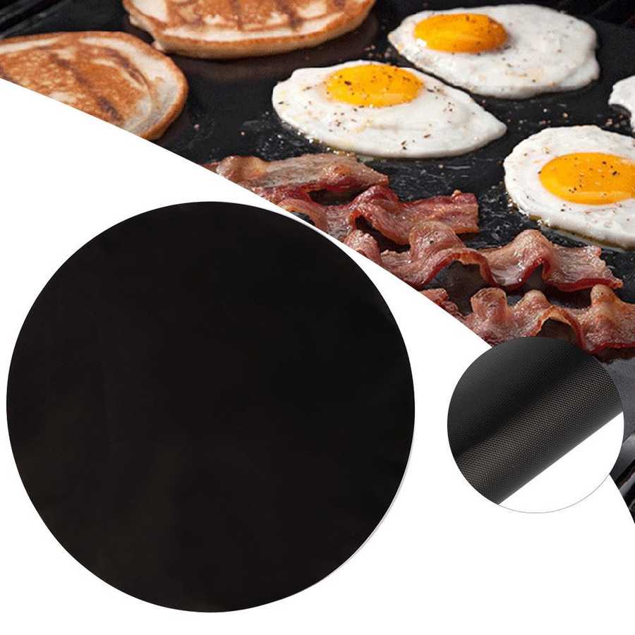 mfySpace Hitzebeständige Gasherdmatte aus Glasfaser und PTFE, rund, schwarz, Durchmesser: 40 cm - Bild 4