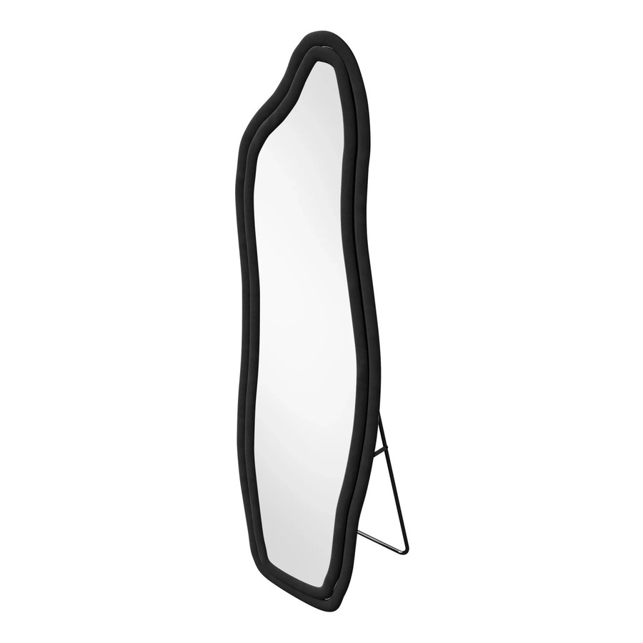 PXloue Ganzkörperspiegel Standspiegel mit Samtrahmen in Schwarz, Höhe: 140 cm, Breite: 45 cm - Bild 2
