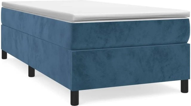 vidaXL Boxspringbett aus Samt in Dunkelblau B/T/H: 100 x 200 x 35 cm - Bild 1