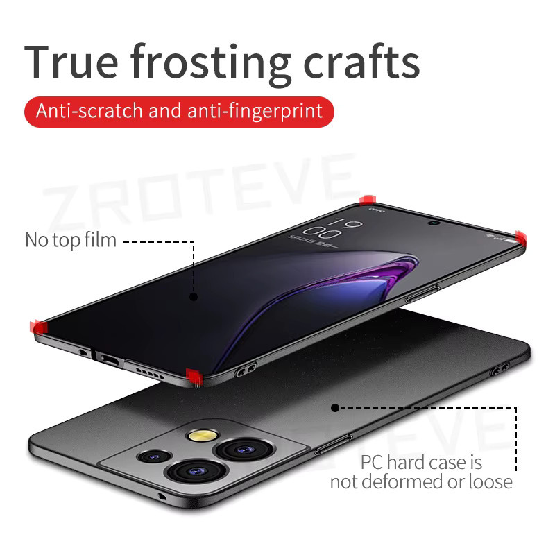 ZROTEVE Ultra Dünne Matte Schutzhülle aus hartem PC für Oppo Reno 8 Z in Grau - Bild 5