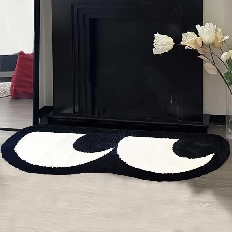 Lodestar Abstrakter Teppich mit Augenmuster in Schwarz, Rutschfest und Waschbar, B/T: 120 x 50 cm - Bild 4